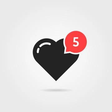 Simple heart like red notification Stock Illustration