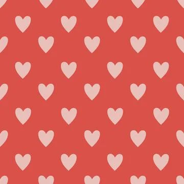 Simple heart seamless pattern. Valentine's day with colorful hearts. Endles.. Stock Illustration