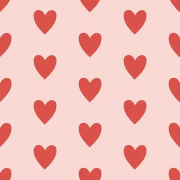 Simple heart seamless pattern. Valentine's day with colorful hearts. Endles.. Stock Illustration