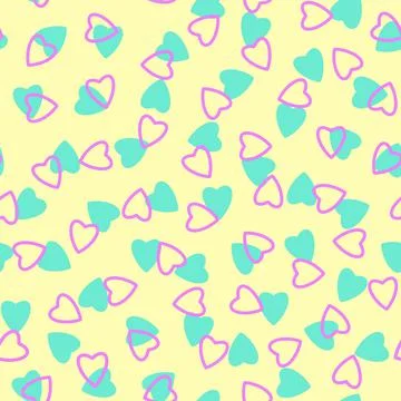 Simple heart seamless pattern,endless chaotic texture made of tiny heart silh Illustrazione stock