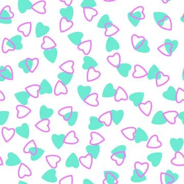 Simple heart seamless pattern,endless chaotic texture made of tiny heart silh Illustrazione stock