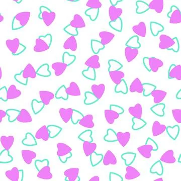 Simple heart seamless pattern,endless chaotic texture made of tiny heart silh Stock-Illustration