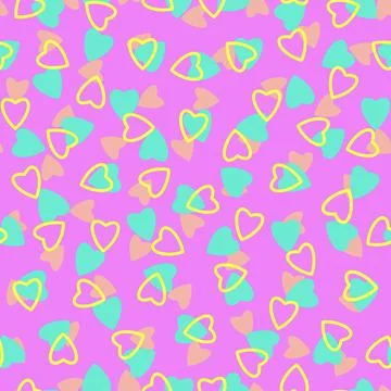 Simple heart seamless pattern,endless chaotic texture made of tiny heart silh Stock Illustration