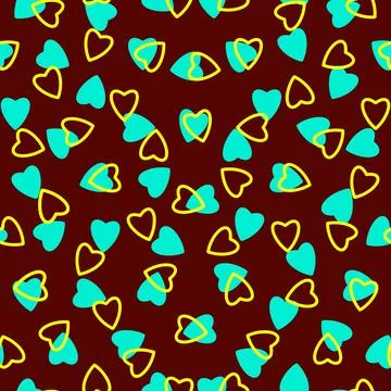 Simple heart seamless pattern,endless chaotic texture made tiny heart silhoue Stock Illustration