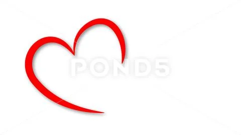 Simple Heart Shape Drawing for Valentine's Day or Love concept