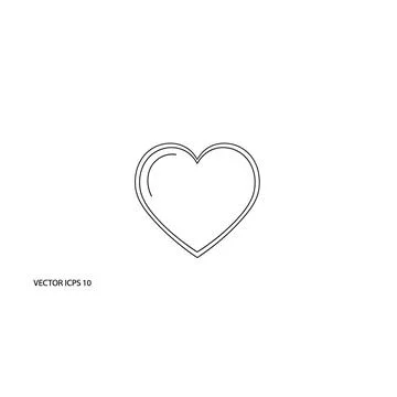 Simple heart shape icon outline illustration 스톡 일러스트