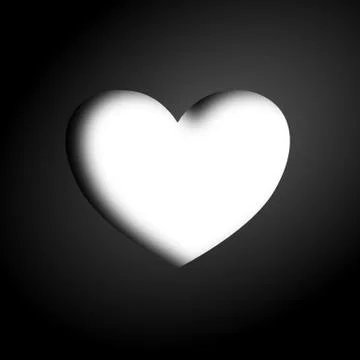 Simple heart shape with place for text at dark grey background Stock Illustration