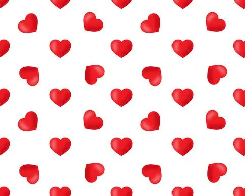 Simple heart shape seamless pattern in diagonal arrangement. Love and romanti Stock Illustration