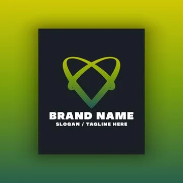 Simple heart symbol logo design template Stock Illustration