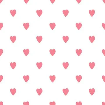Simple hearts seamless pattern. Valentines Day backdrop. Stock Illustration