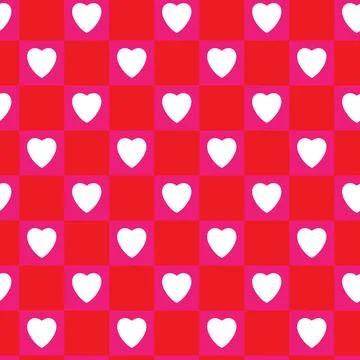 Simple hearts seamless pattern. Valentines day background. Pink and red. Illustrazione stock