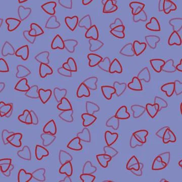 Simple hearts seamless pattern,endless chaotic texture made of tiny heart sil Illustrazione stock