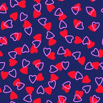 Simple hearts seamless pattern,endless chaotic texture made of tiny heart sil Stock Illustration