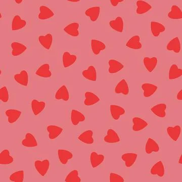 Simple hearts seamless pattern,endless chaotic texture made of tiny heart sil Stock Illustration