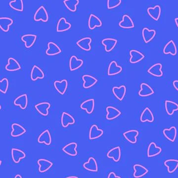 Simple hearts seamless pattern,endless chaotic texture made of tiny heart sil Illustrazione stock