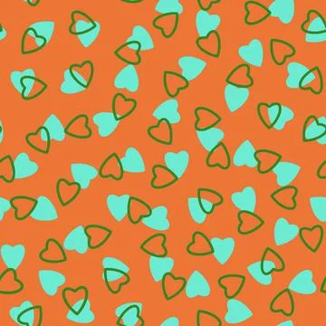 Simple hearts seamless pattern,endless chaotic texture made tiny heart silhou Stock Illustration