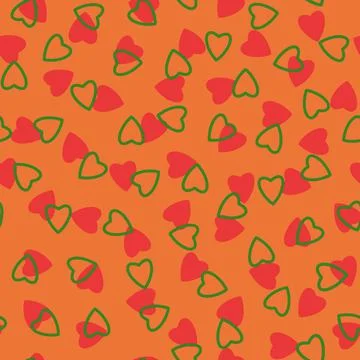 Simple hearts seamless pattern,endless chaotic texture made of tiny heart sil Stock Illustration