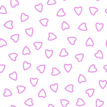 Simple hearts seamless pattern,endless chaotic texture made of tiny heart sil Stock Illustration