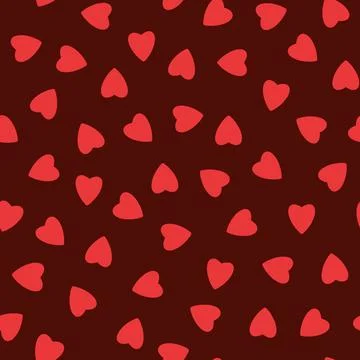 Simple hearts seamless pattern,endless chaotic texture made of tiny heart sil Illustrazione stock