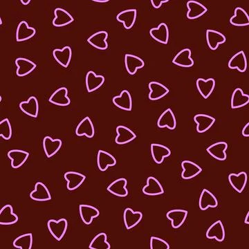 Simple hearts seamless pattern,endless chaotic texture made of tiny heart sil Illustrazione stock