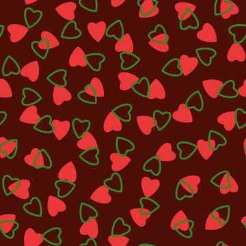 Simple hearts seamless pattern,endless chaotic texture made tiny heart silhou Stock Illustration