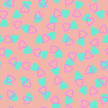 Simple hearts seamless pattern,endless chaotic texture made of tiny heart sil Stock Illustration