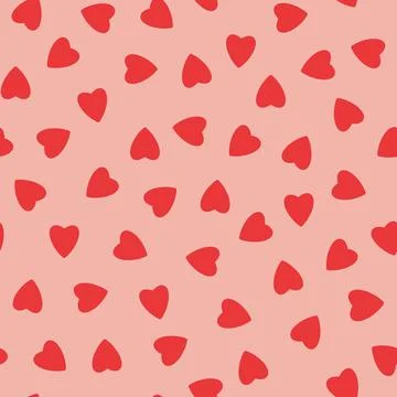 Simple hearts seamless pattern,endless chaotic texture made of tiny heart sil 스톡 일러스트