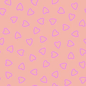 Simple hearts seamless pattern,endless chaotic texture made of tiny heart sil Stock Illustration