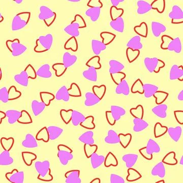 Simple hearts seamless pattern,endless chaotic texture made of tiny heart sil Stock Illustration