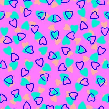 Simple hearts seamless pattern,endless chaotic texture made of tiny heart sil Stock Illustration
