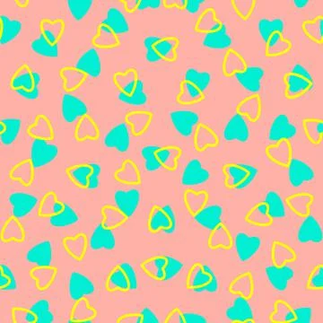 Simple hearts seamless pattern,endless chaotic texture made tiny heart silhou Stock Illustration
