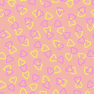 Simple hearts seamless pattern,endless chaotic texture made tiny heart silhou Illustrazione stock