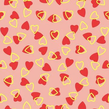 Simple hearts seamless pattern,endless chaotic texture made of tiny heart sil Stock Illustration