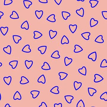 Simple hearts seamless pattern,endless chaotic texture made of tiny heart sil Stock Illustration