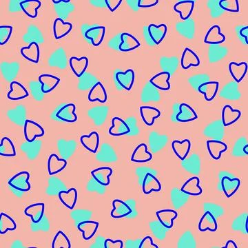 Simple hearts seamless pattern,endless chaotic texture made of tiny heart sil Stock Illustration