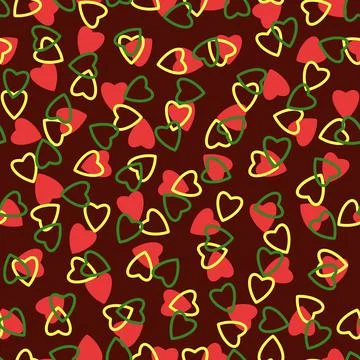 Simple hearts seamless pattern,endless chaotic texture made tiny heart silhou Stock Illustration