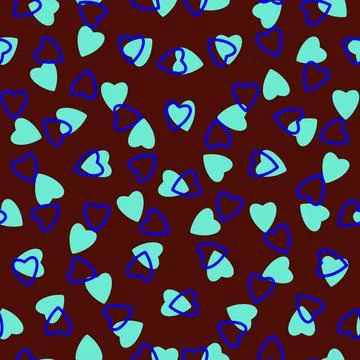 Simple hearts seamless pattern,endless chaotic texture made tiny heart silhou Stock Illustration