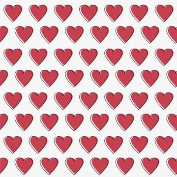 Simple hearts seamless vector pattern. Valentines day background. Flat design Stock Illustration