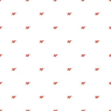 Simple hearts seamless vector pattern. Valentines day background. Flat design Stock Illustration