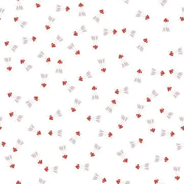 Simple hearts seamless vector pattern. Valentines day background. Flat design Stock Illustration