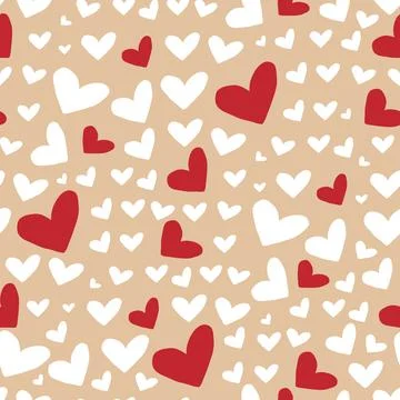 Simple hearts seamless vector pattern. Valentines day background. Illustrazione stock