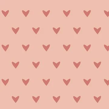 Simple hearts seamless vector pattern. Valentines day background. Illustrazione stock