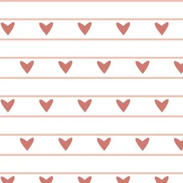 Simple hearts seamless vector pattern. Valentines day background. Stock Illustration