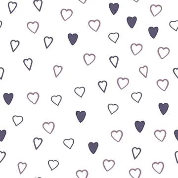Simple hearts shapes seamless pattern in Scandinavian style. Valentines Day w Stock Illustration