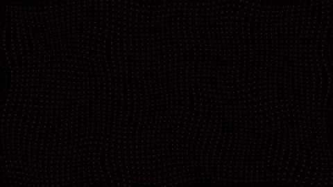 Simple hi-tech wiggly movement Magenta red circular dots on black background Stock Footage 296055394