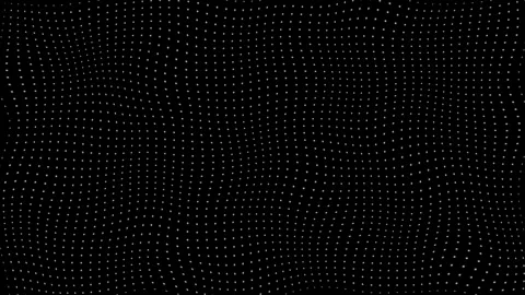 Simple hi-tech wiggly movement white circular dots on black background Stock-Footage 296055470