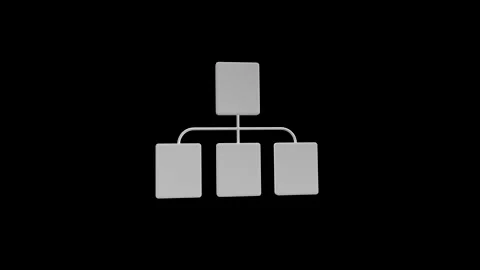 Simple Hierarchical Structure Diagram in 3D Rendering Style Black Background Stock Footage 341921353