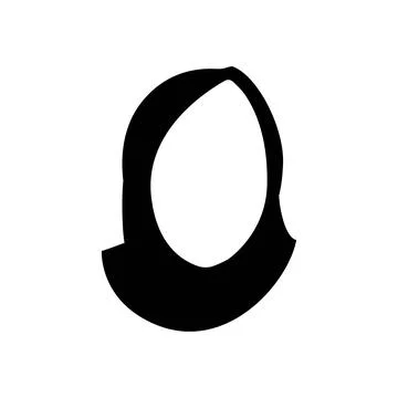 Simple Hijab icon logo template. black and white, isolated Stock Illustration