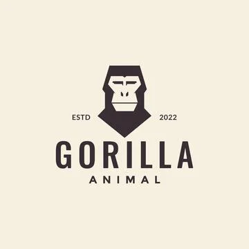 Simple hipster head gorilla logo design vector graphic symbol icon illustra.. Stock Illustration