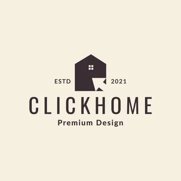 Simple home with click cursor vintage logo symbol icon vector graphic desig.. Stock-Illustration